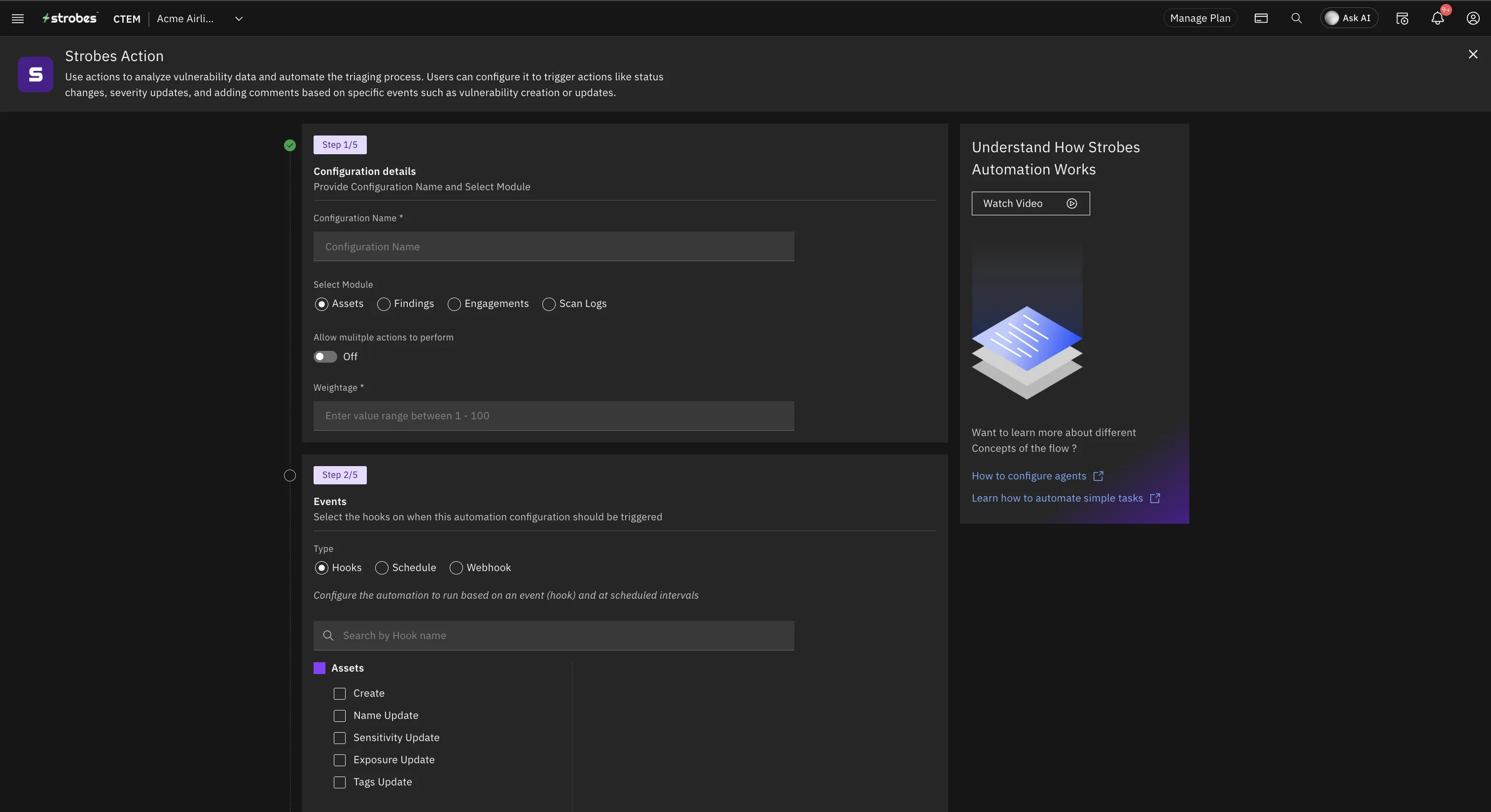 Strobes CTEM platform dashboard