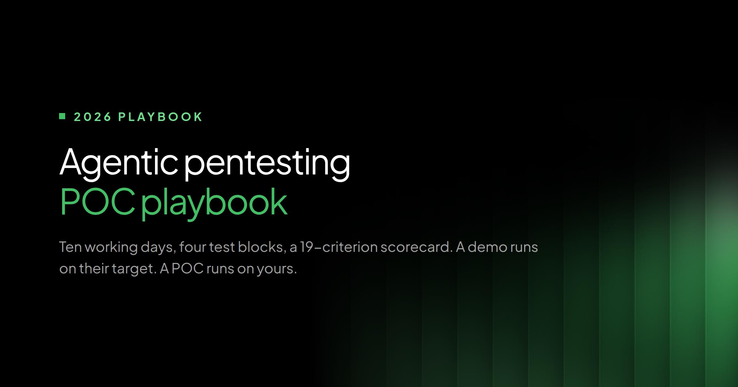 Agentic pentesting POC playbook: ten working days, four test blocks, and a 19-criterion scorecard
